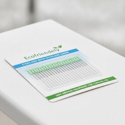 Agulhas de acupuntura intradérmica ecológicas Esterilização de design reto Óxido de etileno Equipamento médico seguro para clínica