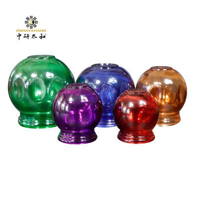 Colocar personalizado da massagem 5pcs ajustou a remoção úmida colorida do vidro tradicional chinês especial do copo do fogo