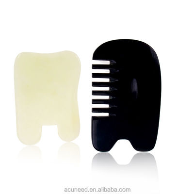 qualidade  Class II Buffalo Horn Jade Guasha Tools Set with oil Massage Fábrica