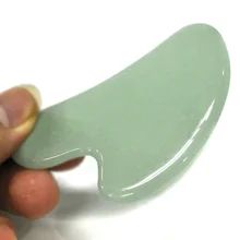 Placa de Jade Verde raspando Guasha Board Ferramenta de massagem tradicional natural