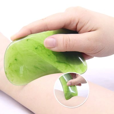 Pedra de Gua Sha de Jade Verde Revitalizante Ferramenta de Massagem Facial