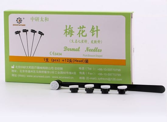 PVC manusear agulhas de flor de ameixa 12 agulhas caixa agulhas de acupuntura adequado para profissionais em acupuntura e bem-estar