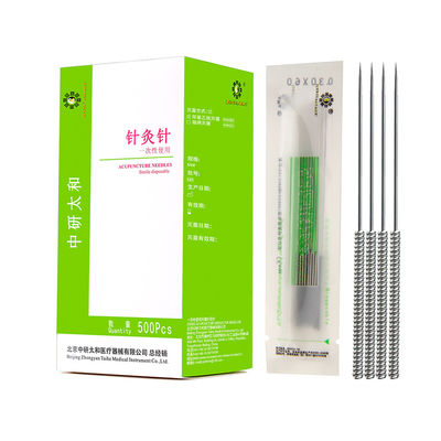 Adesivo de agulha de acupuntura de aço inoxidável / Agulhas de acupuntura descartáveis para medicina chinesa