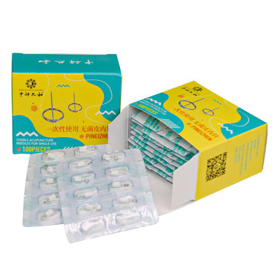 Agulhas de acupuntura intradérmicas de 10mm de comprimento do cabo para cosméticos e medicina com acabamento prateado